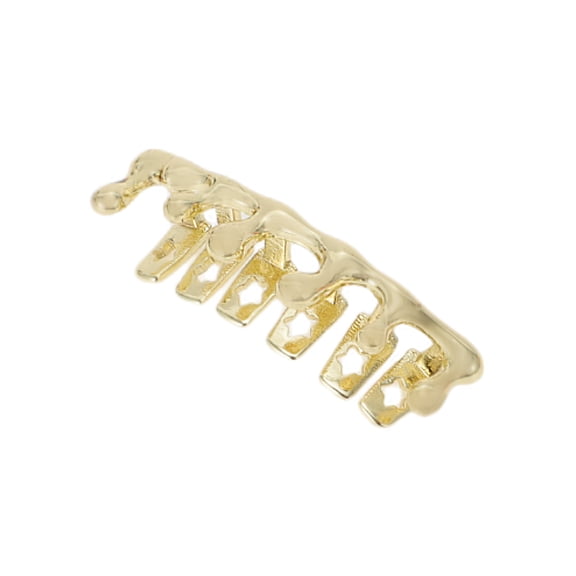 Unique Bargains 1 Set Fake Teeth Grills Gorgeous for Hip Hop Gift Gold Tone