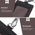 thumbnail image 2 of Miangastore Support d'Identification en Pu Noir Lot de 1 4.9x2.9in, 2 of 9