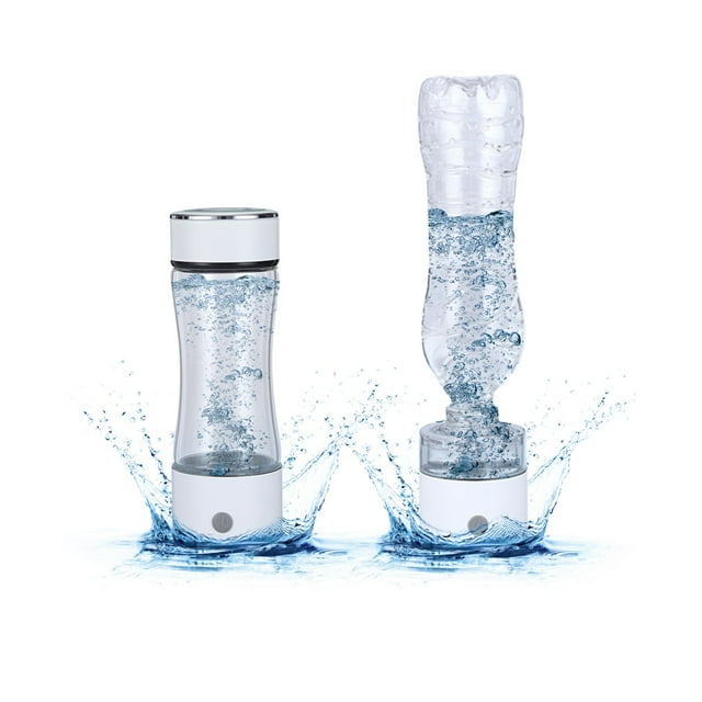 Tuvgenk Hydrogen Water Bottle Plastic Travel 13 Oz Water Bottle Lightweight Portable Reusable White for Office Home Outdoor