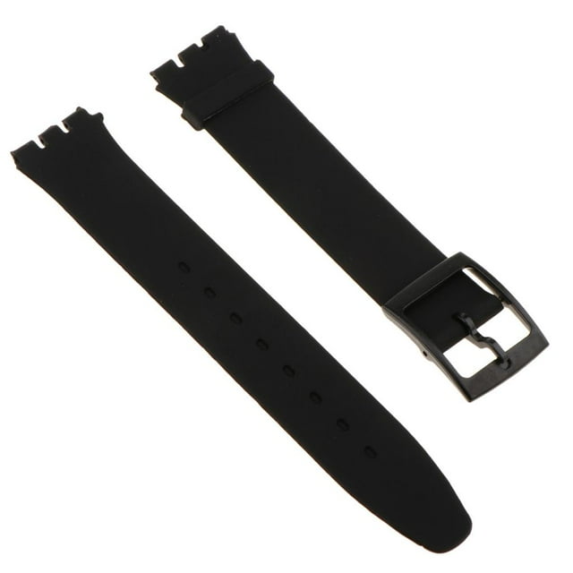 1 correa de reloj de 16 mm de silicona, correa de reloj de goma suave de liberación rápida de repuesto Negro