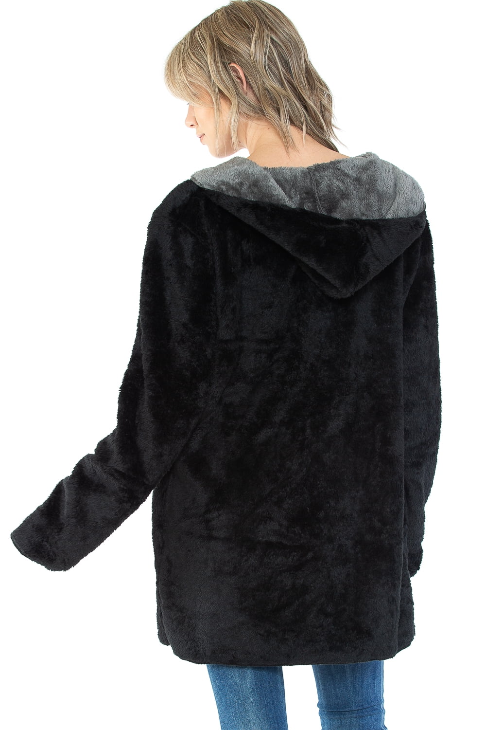 Safus Wearable Blanket Hoodie in Thick Fleece Jacket with Pocket - Black - Small/Medium Size - for Women and Men, Warm and Cozy