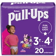 Pull-Ups Girls' Potty Training Pants, 3T-4T (32-40 lbs), 20 Count (Choose Your Size & Count)