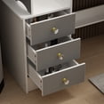 thumbnail image 5 of KULAGAGA Large Vanity Set with 3 Colors Lighted Mirror, Makeup Table with Cushioned Stool, 3 Storage Shelves 4 Drawers, Dressing Table Dresser Desk, 5 of 8