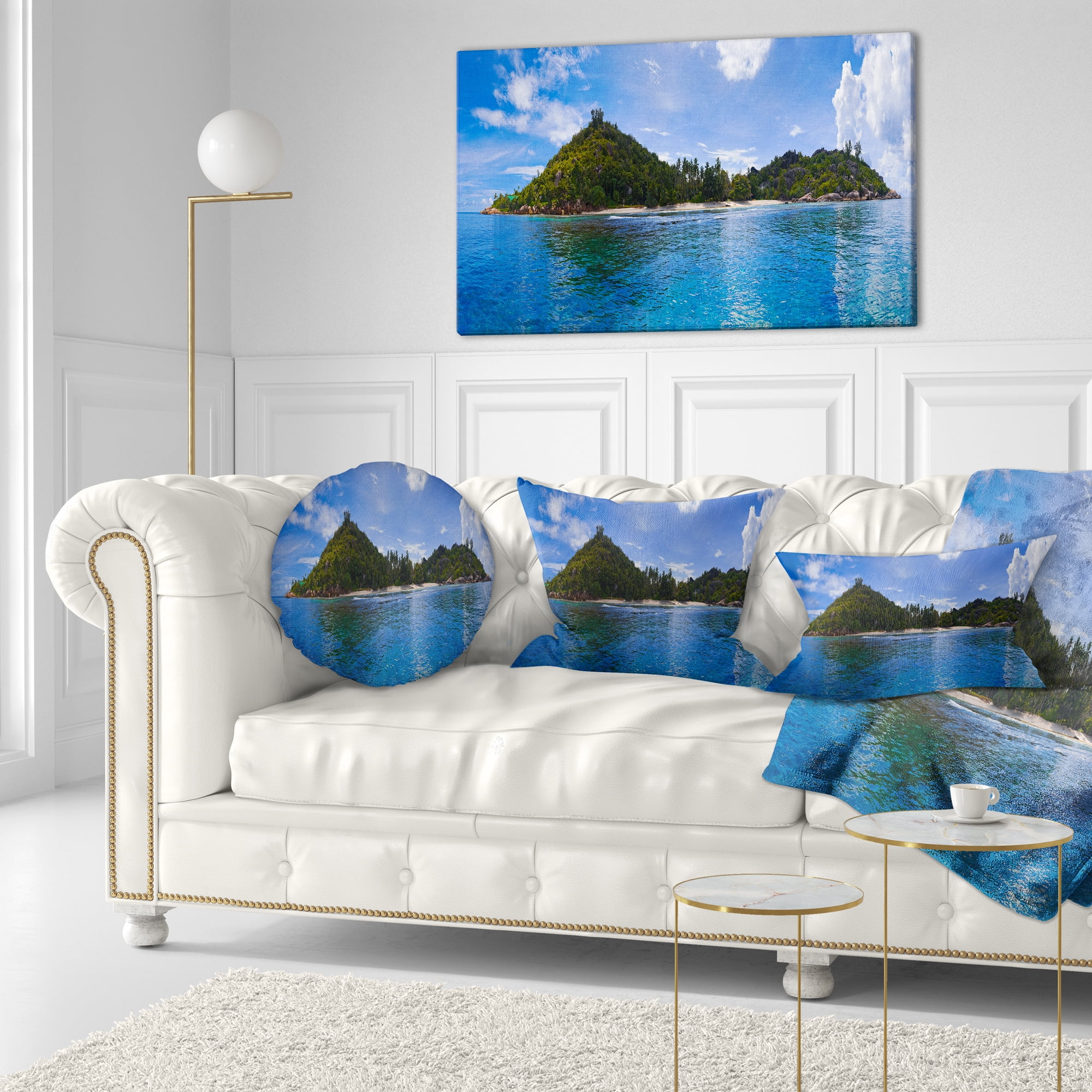 Designart 12" x 20" Multi-color Polyester Throw Pillow