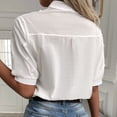 thumbnail image 5 of Floral Embroidery Lace Blouse Women V Neck Shirt Elegant Short Sleeve Tops, 5 of 9