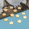 thumbnail image 6 of 100pcs Ion Plating(IP) 304 Stainless Steel Charms Blank Stamping Tag Flat Round Real 18K golden Plated 10x1mm Hole: 1.2~1.5mm, 6 of 6