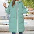 thumbnail image 2 of Breezora Women's Winter Thick Color Block Puffer Coat Mid Length Quilted Cotton Jacket XL Size Green, 2 of 5