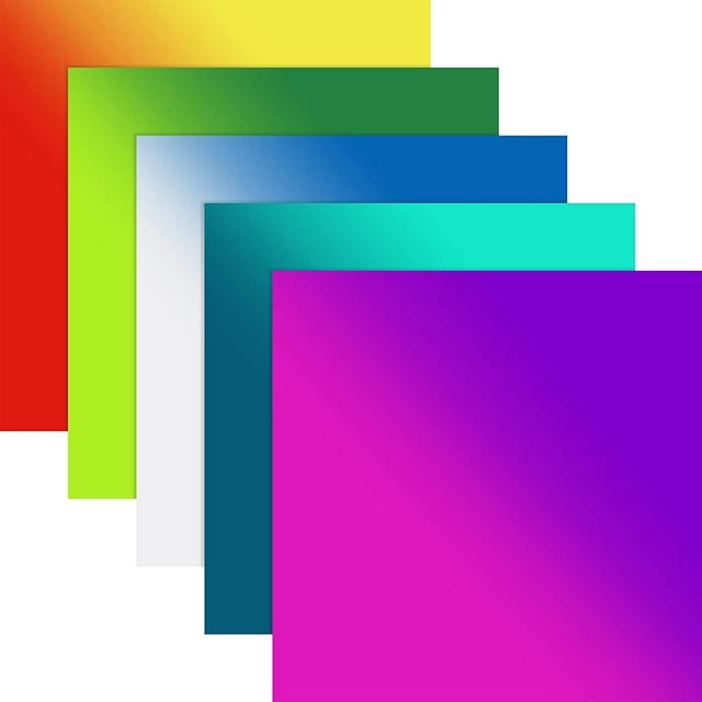 5 Sheets Color Changing Vinyl 12 Inch x 10 Inch Color Changes with Temperature Self-Adhesive Vinyl Sheets Compatible with Cricut, Silhouette for Sticker Cup Water Bottle, 2 Heat/ 3 Cold (Mix Color)