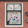 thumbnail image 2 of Pegatinas para ventanas: 1 magníficas pegatinas electrostáticas decorativas con patrón de flores de mariposa para evitar que los pájaros golpeen sus ventanas, 2 of 5