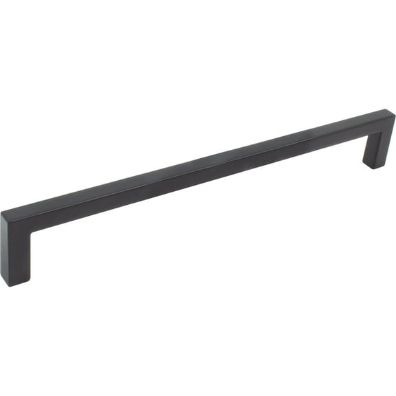 Contemporary Square Cabinet Pull, 224 Millimeters, Zinc Base Material, Matte Black by Stone Harbor Hardware