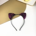 thumbnail image 2 of Bmisegm Leopard Cat Ears Headbands Glitter Flocking Cat Ear Headband for Woman Party Supplies Purple, 2 of 4