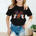 thumbnail image 2 of Curuila Kid Girls Tops Cartoon Print Crew Neck Short Sleeve Tee Summer Casual Loose T Shirt Black Size 2-4 Years, 2 of 4