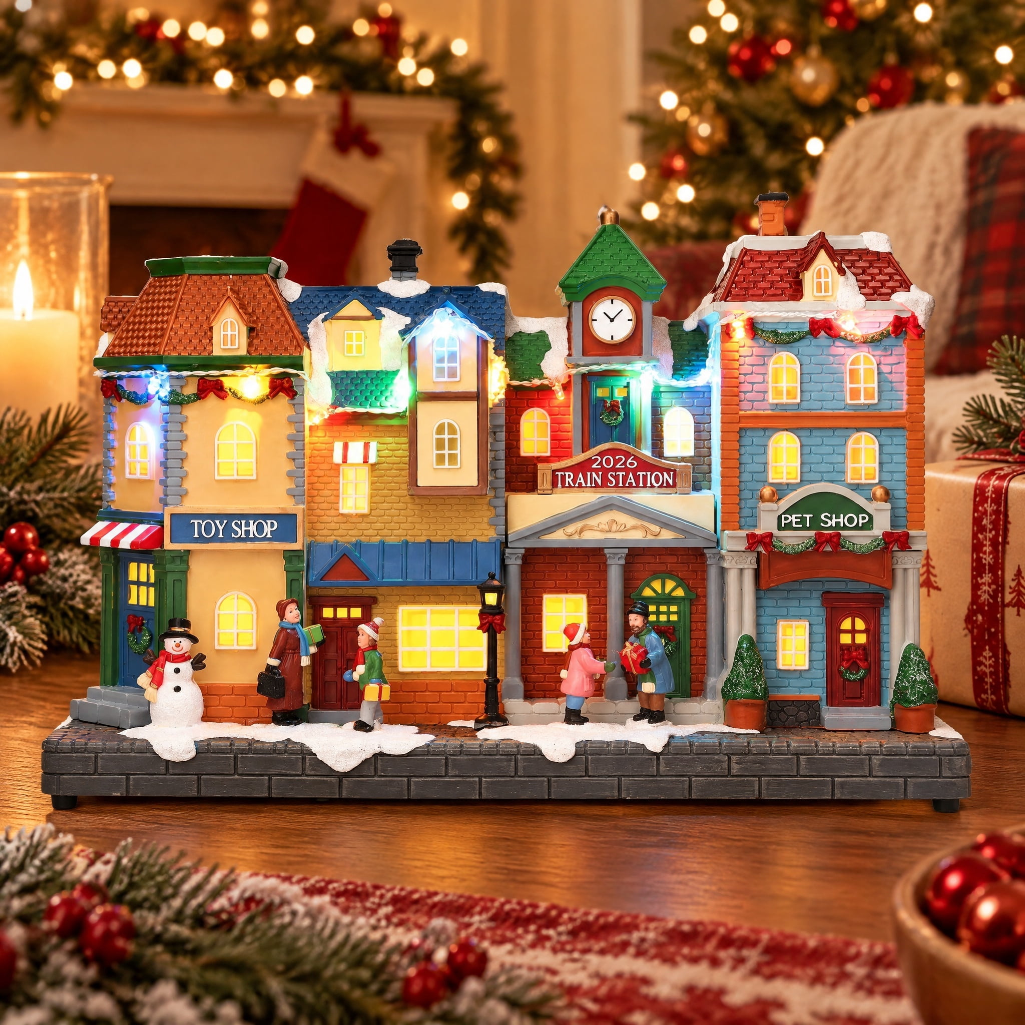 Light-Up and Musical Village House Christmas Village Building, Multicolor, 9", by Holiday Time