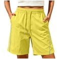 thumbnail image 5 of VBVC Women's Side Stripe Drawstring Athletic Shorts , Casual Running Summer Shorts For Women , Ladies' Lightweight Breathable Shorts with Pockets,Yellow,XS-3XL, 5 of 8