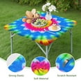 thumbnail image 4 of Colorful Tie Dye Lotus Pattern Square Fitted Tablecloth with Elastic Edge,Square Table Cover,Washable Elastic Table Cover for Home Kitchen Party Decor 36"x36", 4 of 6