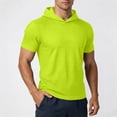 thumbnail image 2 of ZVNAΖH Men's Mesh Hooded Short Sleeve T-Shirt, Breathable Quick Dry Athletic Top for Workout, S-3XL, 2 of 9