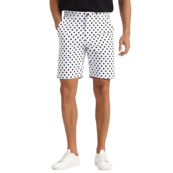Pantalones cortos de lunares INSPIRE CHIC para el regalo del Día del Padre de hombres, pantalones cortos de golf impresos de verano por encima de la rodilla 32 Blanco