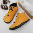 thumbnail image 4 of Warm Cotton Shoes Plush Waterproof Hiking Boots Comfortable Snow Boots Windproof (Yellow 42), 4 of 8