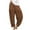 Brown, variant on CQONEPT Plus Size Pants for Women Drawstring Cotton Linen Pant Loose Fit Solid Ruffled Trousers,Brown
