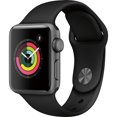 thumbnail image 2 of Restored Apple Watch Series 3 (GPS, 38mm) - Space Gray Aluminum Case - Black Sport Band (Refurbished), 2 of 3