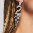 thumbnail image 2 of K-KED Women's 925 Silver Needle Rhinestone Digit 0-9 Earrings Banquet Tassel Earrings-8-Silver, 2 of 6