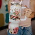 thumbnail image 3 of Book Lovers Tumbler for Book Lovers Gift Ideas -40oz Insulated Tumbler With Handle and Straw (Books 2), 3 of 6