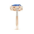 thumbnail image 3 of ANGARA Natural Pear 1.3 ct Tanzanite Ring with Diamond Halo in 14K Rose Gold for Women (Size-9x6mm) | December Birthstone, Birthday, Anniversary, Jewelry Gift for Women | Natural Tanzanite Ring, 3 of 9