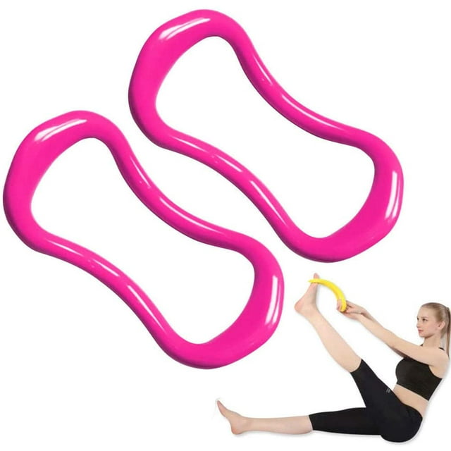 Fitness Circles Anillo de yoga Pilates Anillo de entrenamiento para el dolor de espalda y piernas Entrenamientos en el hogar Gimnasio 2 Pack Rose Red oso de fresa Hogar