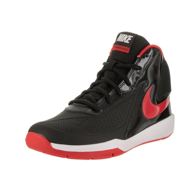 nike boy's team hustle d 7 basketball shoe black/university red/white