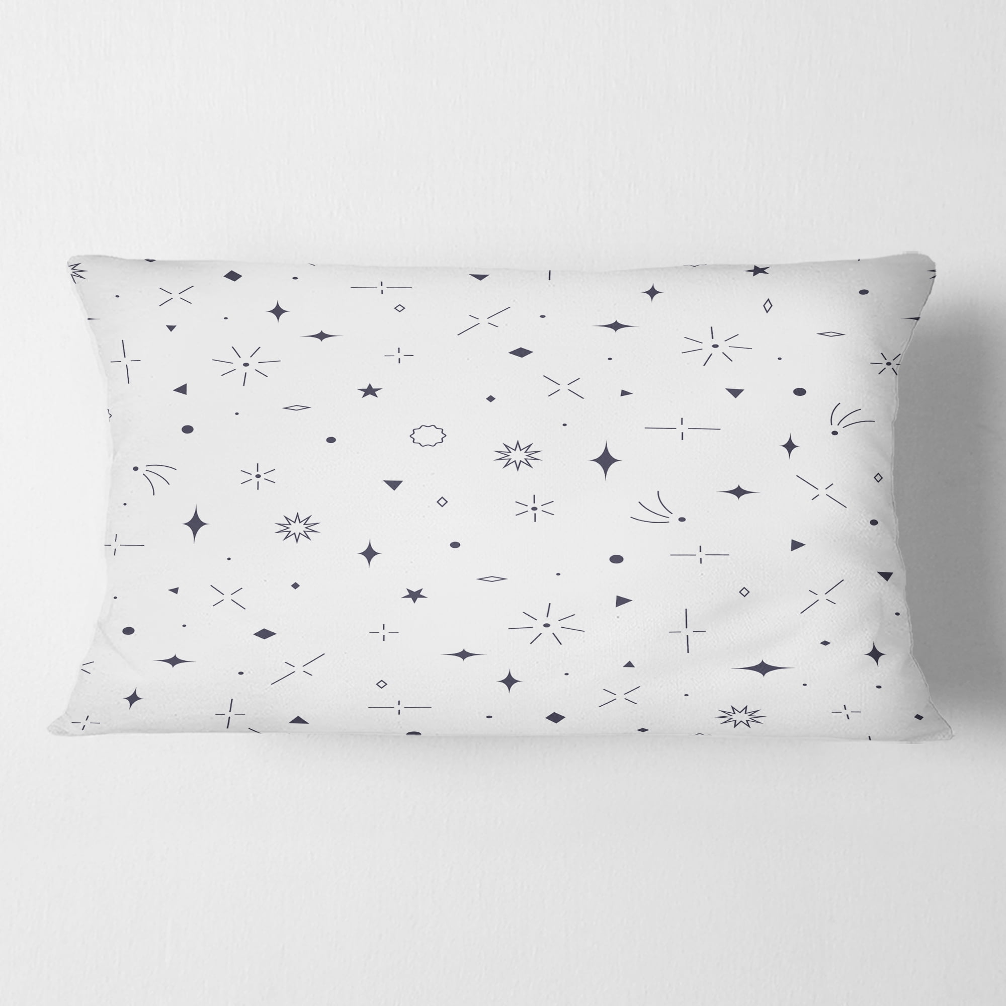 Designart Golden Geometrical Diamond Pattern III' Mid-Century Modern Throw Pillow - 12x20