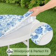 thumbnail image 5 of Pioneer Flower Floral Print Pattern Round Fitted Tablecloth with Elastic Edge,Dining Table Cover Waterproof,Outdoor Round Tablecloth for Camping,Dining,Indoor and Outdoor, 5 of 7