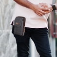 thumbnail image 1 of Riñonera Bolso Bolsas de lona para teléfono móvil para hombre Riñonera con cremallera de doble capa (gris), 1 of 6