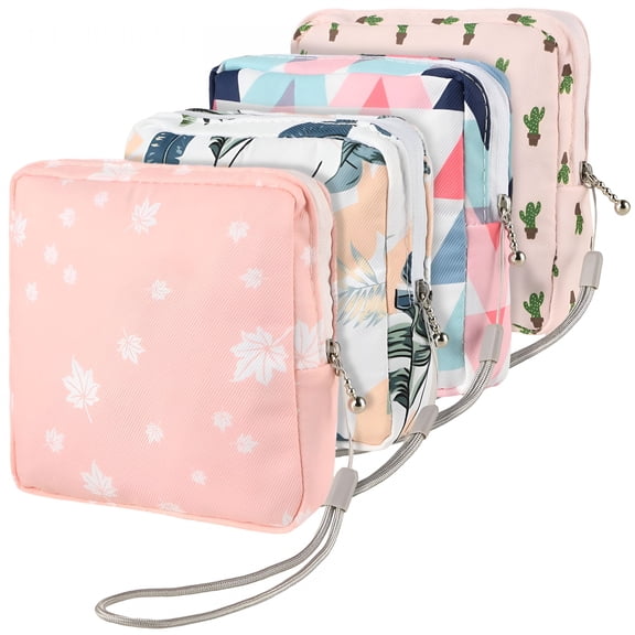 GASTROPOD 4Pcs Sanitary Napkin Storage Bag,Menstrual Period Bag Period Pouch Waterproof,Tampon Organizer Pouch Tampon Pad Holder for Purse,Pad Bag Feminine Care First Period for Teen Girls School