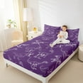 thumbnail image 4 of jejeloiu Dino Full Size Sheets,Vintage Dinosaur Bed Sheets,White Purple Sheet Sets For Boys Teens,Luxury Bedroom Decor,4pcs, 4 of 7