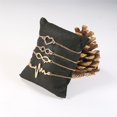 thumbnail image 4 of 4 pcs Bracelet en Or avec Coeur, Infini, ECG Courbe et Strass Or, 4 of 5
