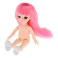 thumbnail image 4 of Lovely Moveable Jointed 1/12 Doll Nude Body 3D Eyes Piezas de Bricolaje - cabello con flequillo cabello rosado con flequillo CUTICAT Cuerpo de muñeca BJD, 4 of 7