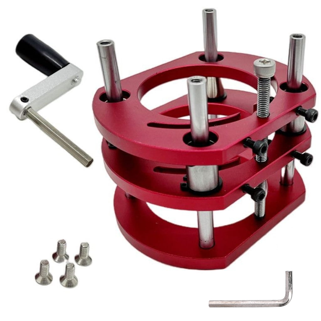 Precise Router Table Base For Woodworking With Crank Handle Adjustment And Four Clamp System For Compact Trimmers