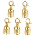 thumbnail image 1 of HUGFEGWE 5PCS Rope End Stopper Cord End Caps with Hook, Lobster Claw Clasps, Cord End Caps Barrier Rope End Hooks for Crowd Control (Golden) U2537-16847, 1 of 9
