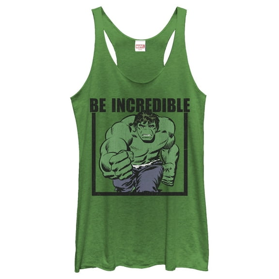 Women's Marvel Hulk Be Incredible  Racerback Tank Top Envy Green Small