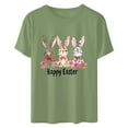 thumbnail image 5 of Ichuanyi Easter Shirts for Women Funny Bunny Graphic Print Rabbit T Shirt Summer Casual Short Sleeve Festival Holiday Tee Tops, 5 of 5