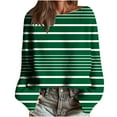 thumbnail image 2 of asdoklhq Christmas Womens Sweatshirt Women's Christmas Printed Casual Round Neck Long Sleeve Pullover Sweater Knit Pullover 2025 Fall Fashion Graphic Crochet Tops Hippie Clothes Army Green XL, 2 of 6