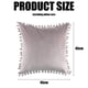 thumbnail image 4 of Paquete de 2 fundas de almohada de color rosa claro con pompones, partículas suaves, fundas de cojín de terciopelo liso de 18 x 18 para sofá, dormitorio, coche, 4 of 5