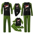 thumbnail image 2 of Gkeoshab Christmas Pajamas Matching Family Pajamas Sets Christmas PJ's 26 Letter Print Top and Plaid Bottom Sleepwear Jammies with Pockets, 2 of 4