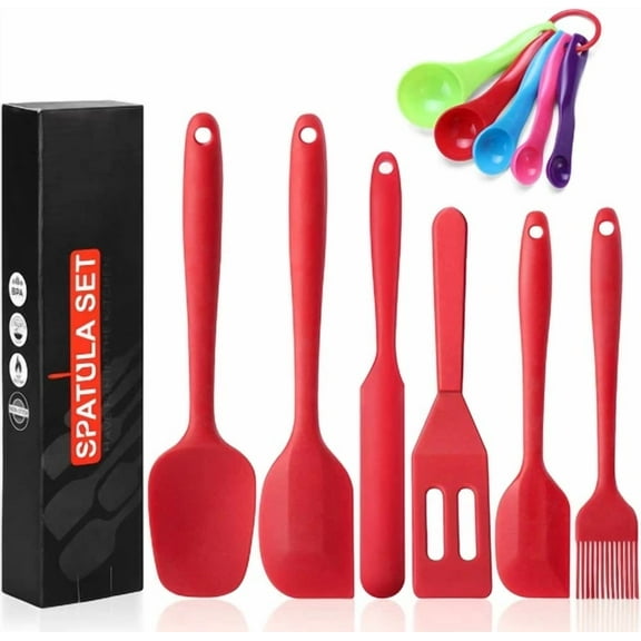 7 Pcs Of Silicone Spatula Set Heat Resistant Rubber Kitchen Utensils Bpa-Free