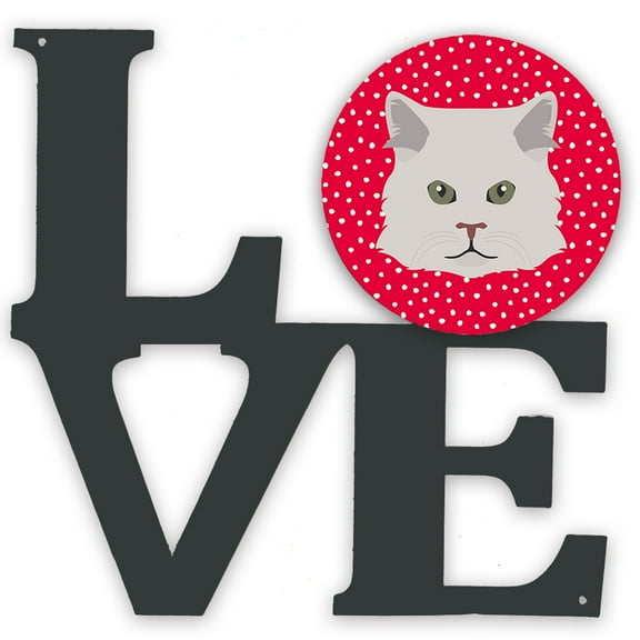 Persian Traditional Cat Love Metal Wall Artwork LOVE Red