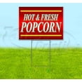thumbnail image 1 of Hot & Fresh Popcorn (18" x 24") Yard Sign, Includes Metal Step Stake, 1 of 6