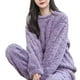 thumbnail image 3 of Conjunto de pijama de franela de invierno para mujer, pijamas de lana, ropa de dormir para el hogar, traje femenino de terciopelo grueso y cálido, sudadera de otoño, pijama para mujer, 3 of 5