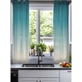 thumbnail image 2 of Teal Blue Ombre Sheer Curtains 45 Inch Length 2 Panels Set for Living Room/Bedroom, Contemporary Gradient Abstract Art Kitchen Curtains Grommet Semi-Sheer Curtains Drapes Window Treatments 42"x45"x2, 2 of 7