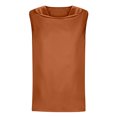 thumbnail image 6 of Women's Cowl Neck Camisole, Satin Tank Tops, Dressy Casual Sleeveless Blouse Shirts Sleep Tank Tops for Women Brown S, 6 of 7