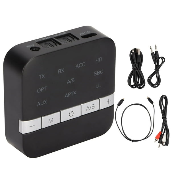 Transmisor y receptor TX200 Bluetooth 5.0 de baja latencia, adaptador inalámbrico Bluetooth 2 en 1 para sistema estéreo doméstico de TV.